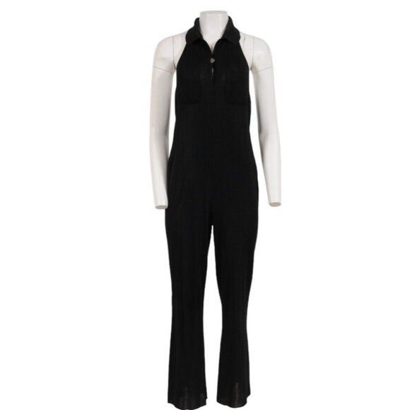 Celine Womens Sleeveless Backless Jumpsuit Medium Black Phoebe Philo Era Dress - Picture 1 of 16